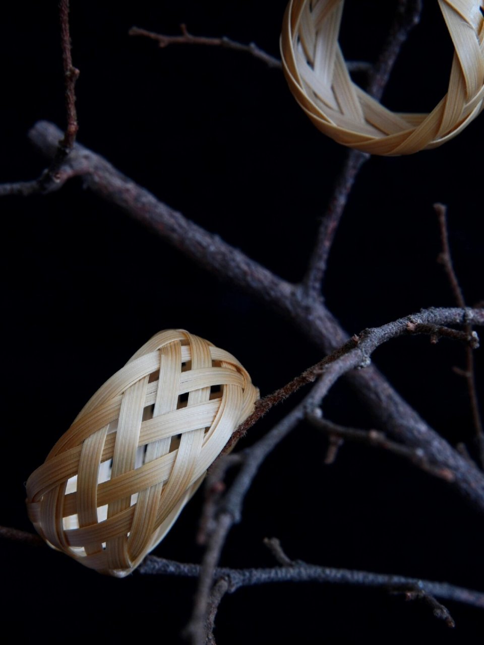 非遗竹编双花箍