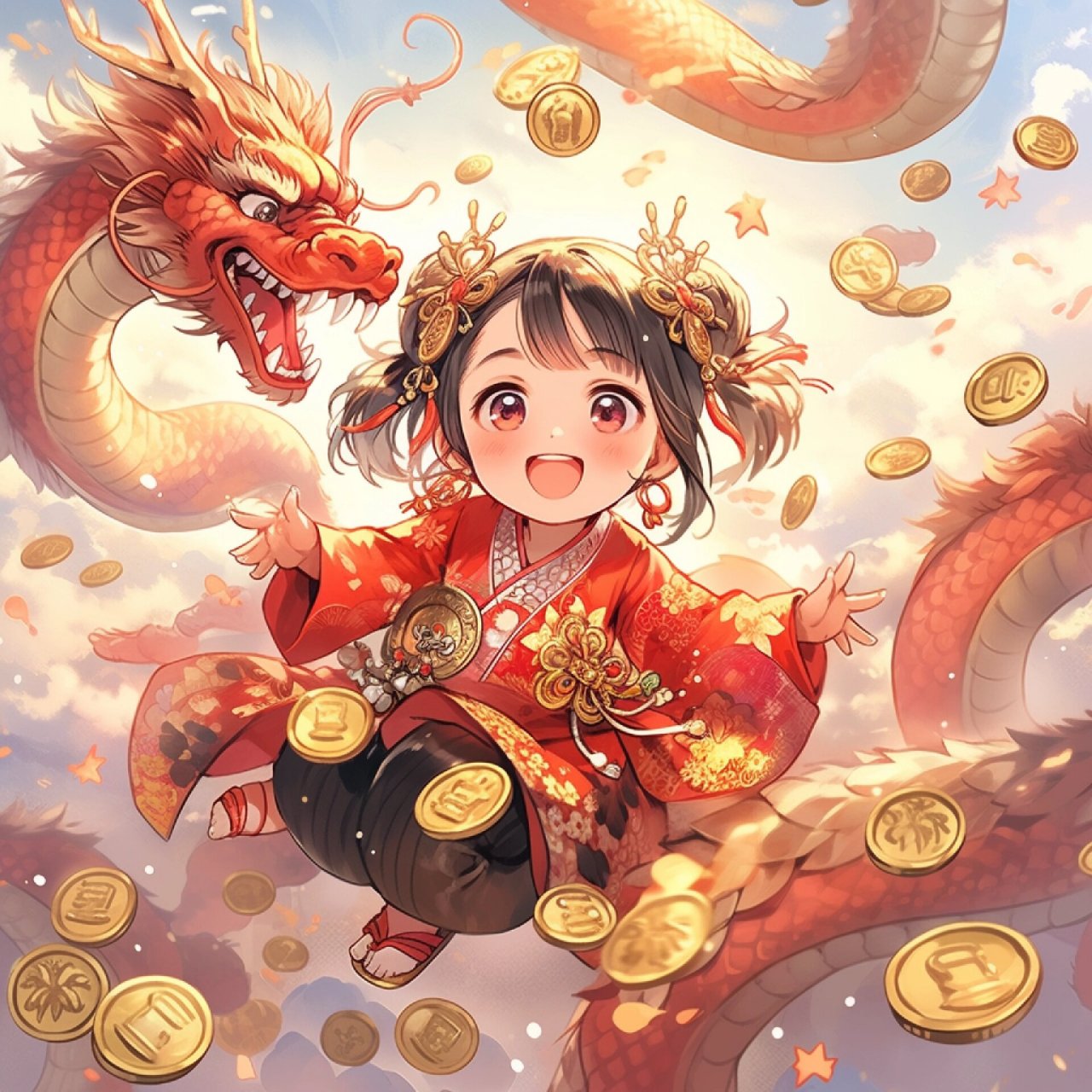 招财头像‖十二生肖-暴富女孩(2)