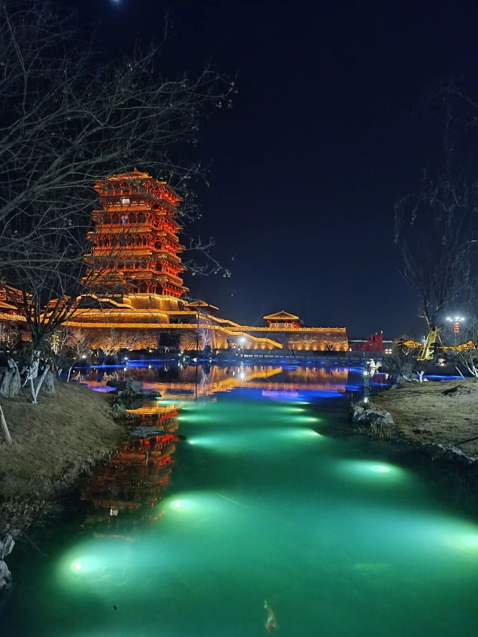 汉中天汉文化公园夜景太漂亮啦!