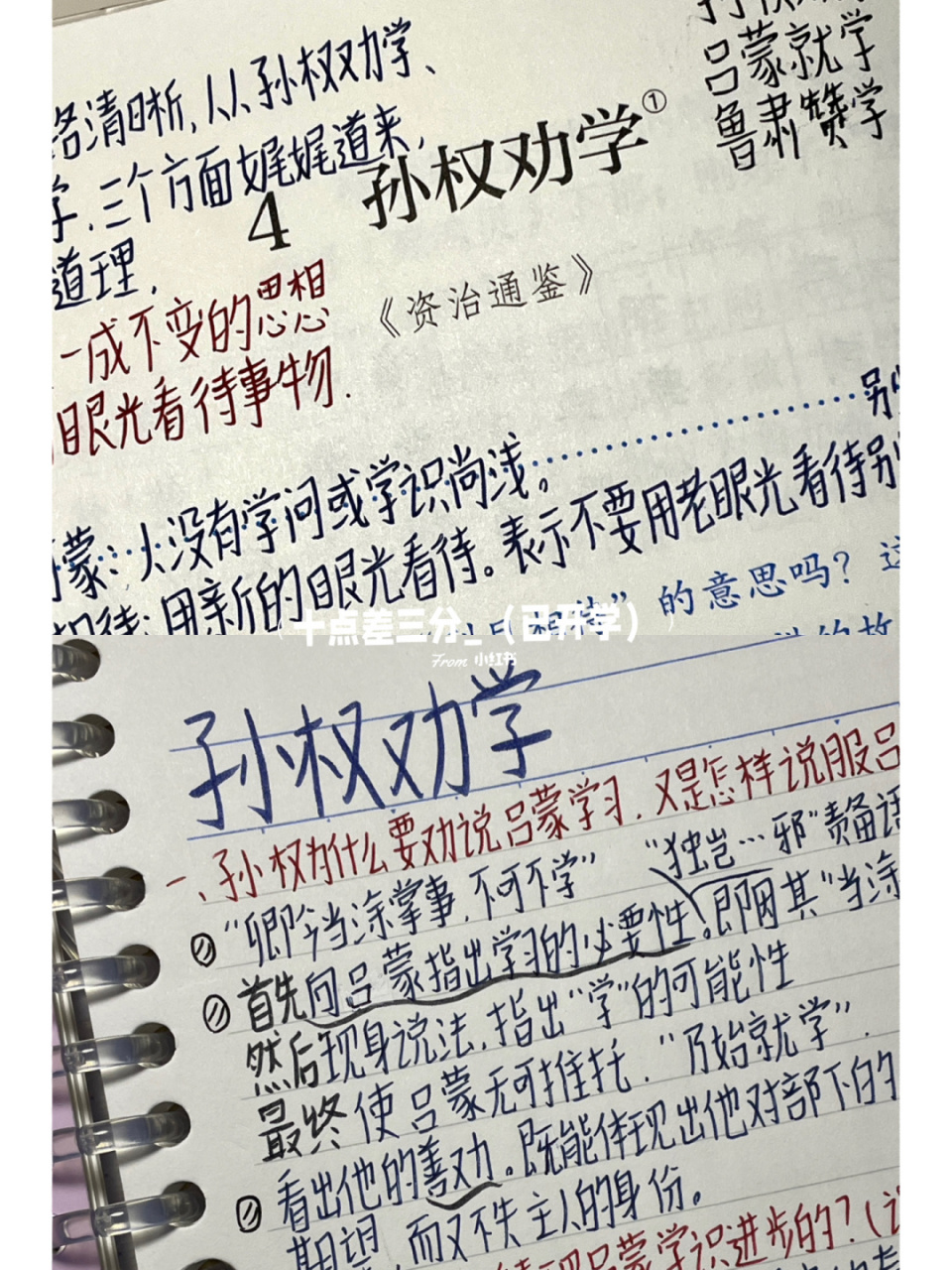 七下语文笔记|孙权劝学 #十点差三分_的学习# #serendipity集物社