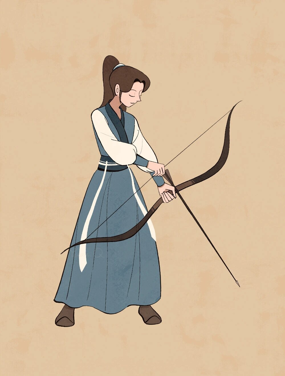 速写打卡|今日是飒爽的射箭女孩 97画一组爱好射箭运动的飒爽小姐姐