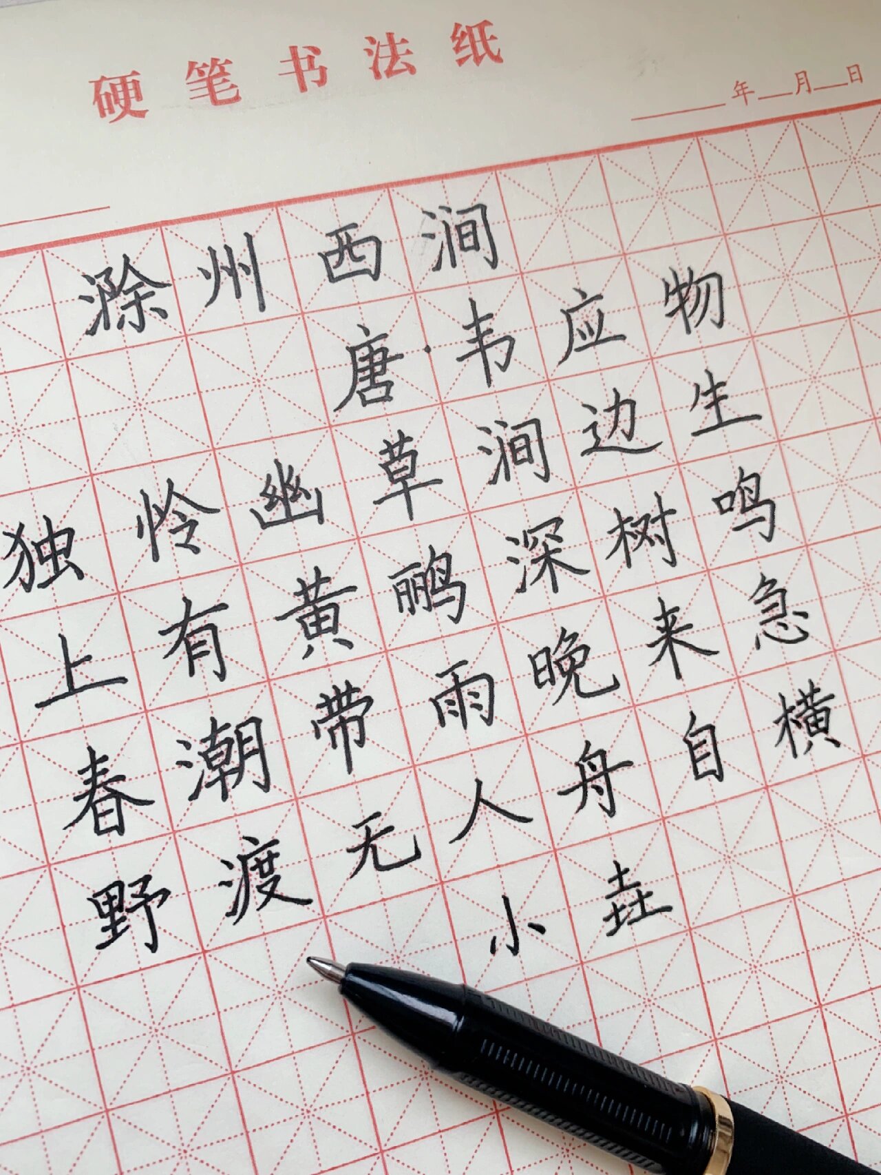 今日份练字古诗之《滁州西涧》✍🏻