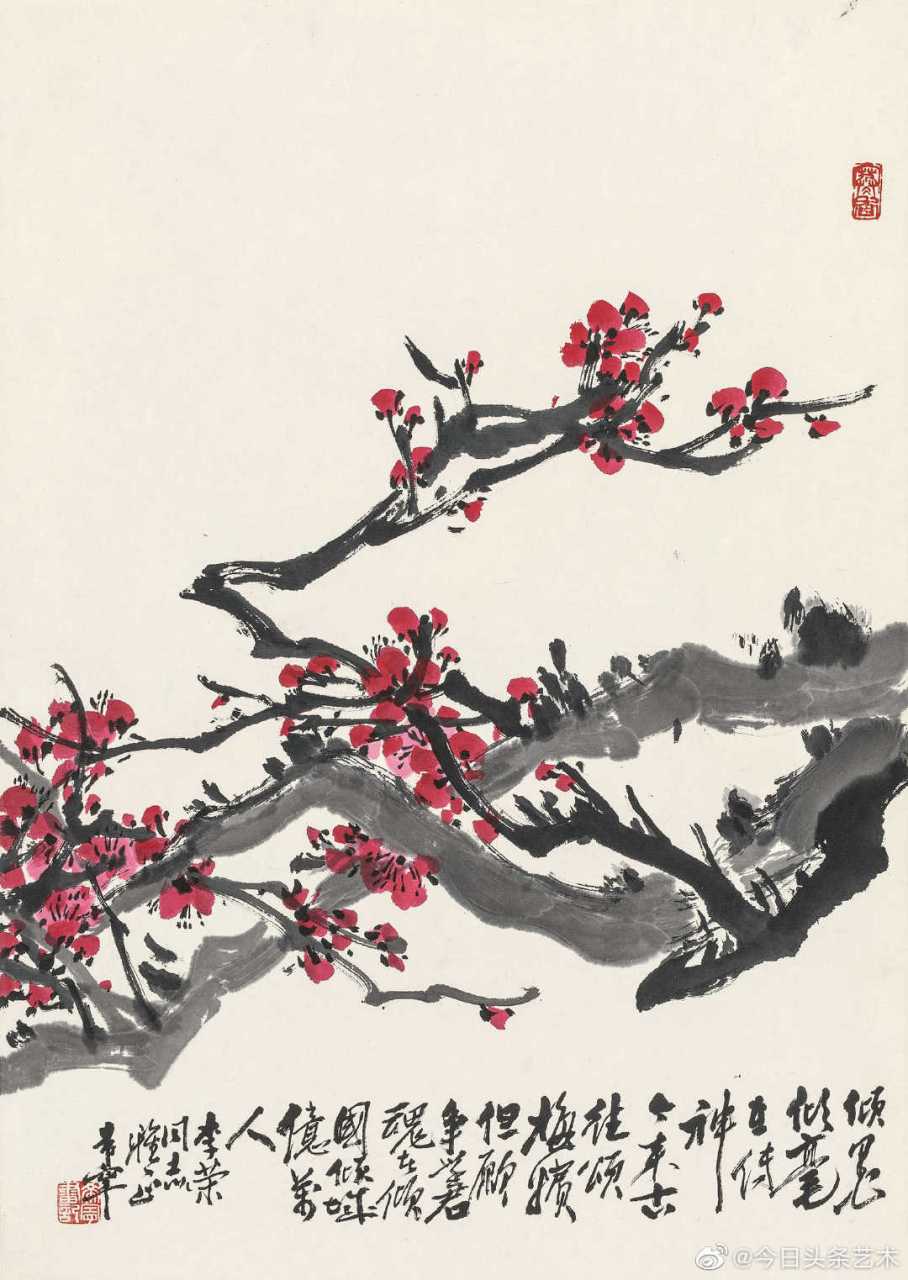 画家于希宁笔下的梅花 于希宁(1913年—2007年,原名桂义,字