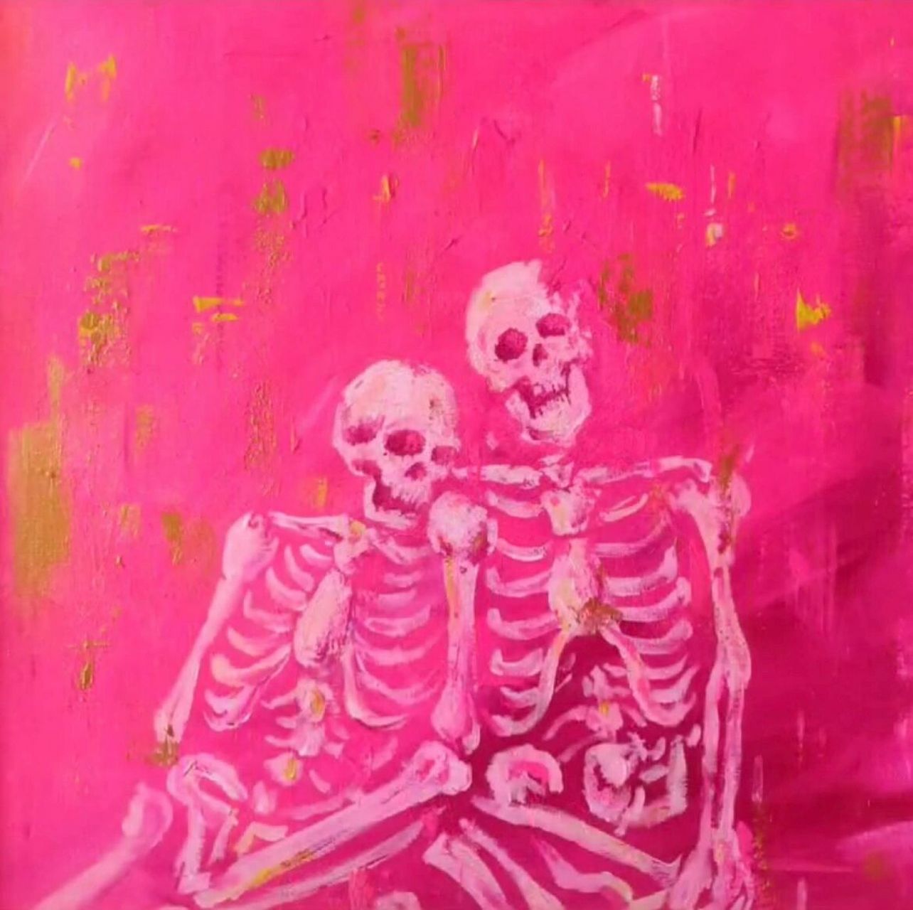 浪漫又破碎的粉色骷髅情头 我真的好喜欢玫红色  陈丹青