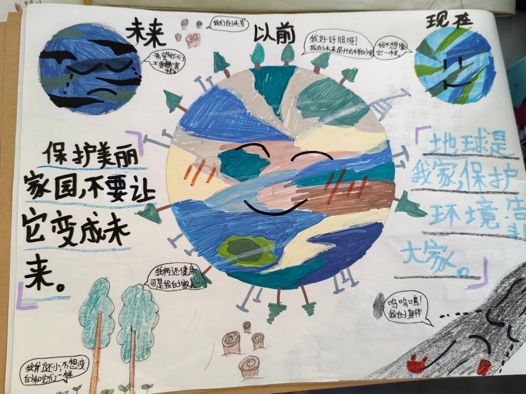 六年级上册语文特色作业-只有一个地球 只有一个地球宣传画