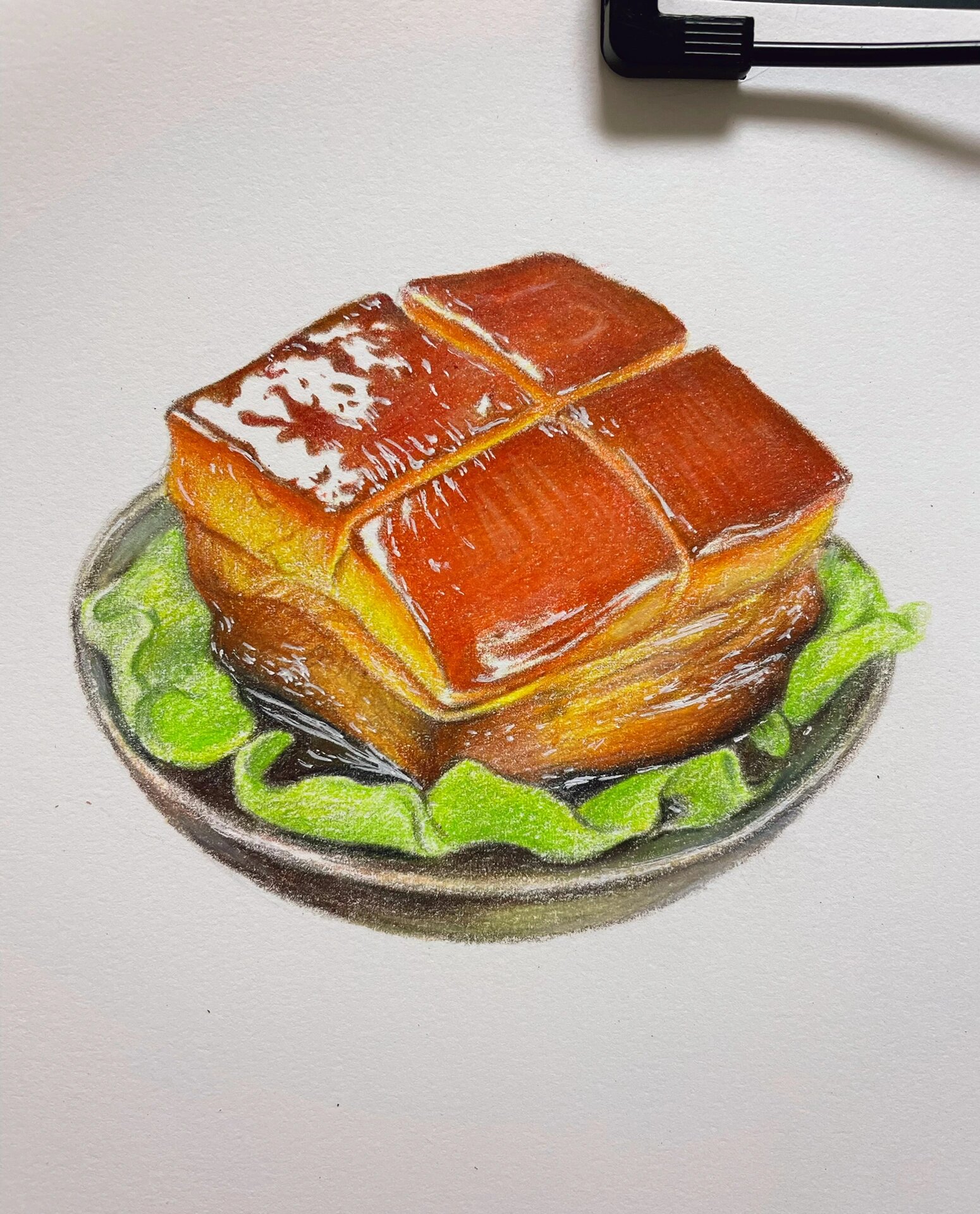 彩铅练习 东坡肉(含步骤