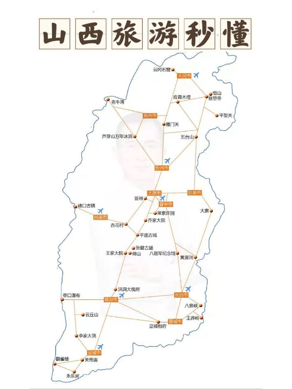 山西旅游|女朋友手绘的景点地图9015|  攻略976天5晚973至5月