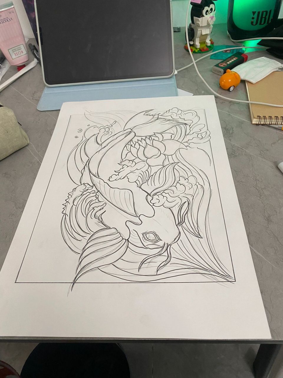 黑白装饰画 分享一下最近画的鱼95