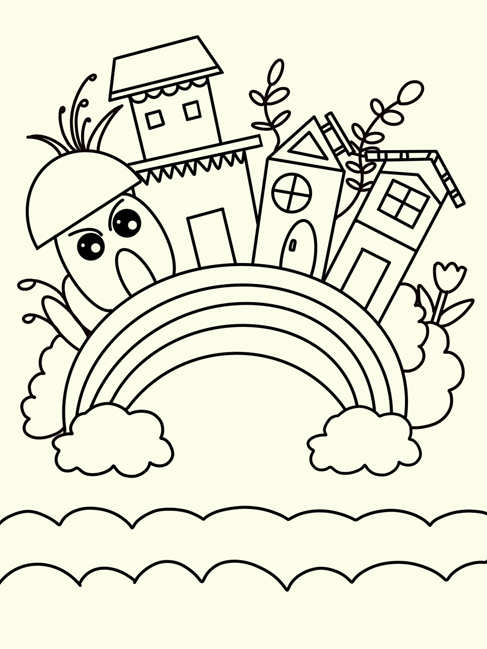 儿童画 创意画彩虹屋 房 房子 92彩虹小镇#儿童简笔画# ##创意儿童