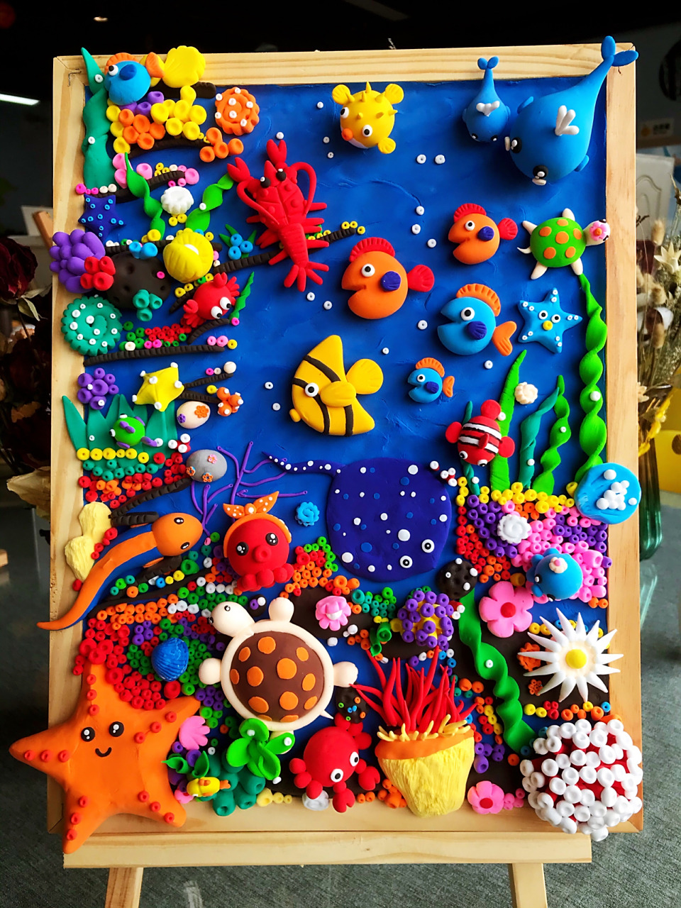 超轻粘土手工/海底世界全家福(附细节图) 海底世界粘土画990902