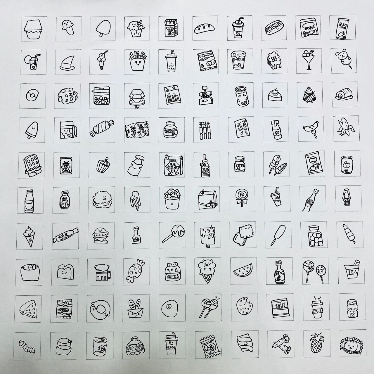 100种小零食的简笔画图片