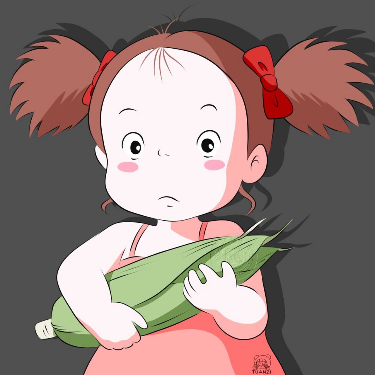 尤其喜欢鹅黄色的小梅99 临摹自《龙猫》 #可爱头像# #动漫头像