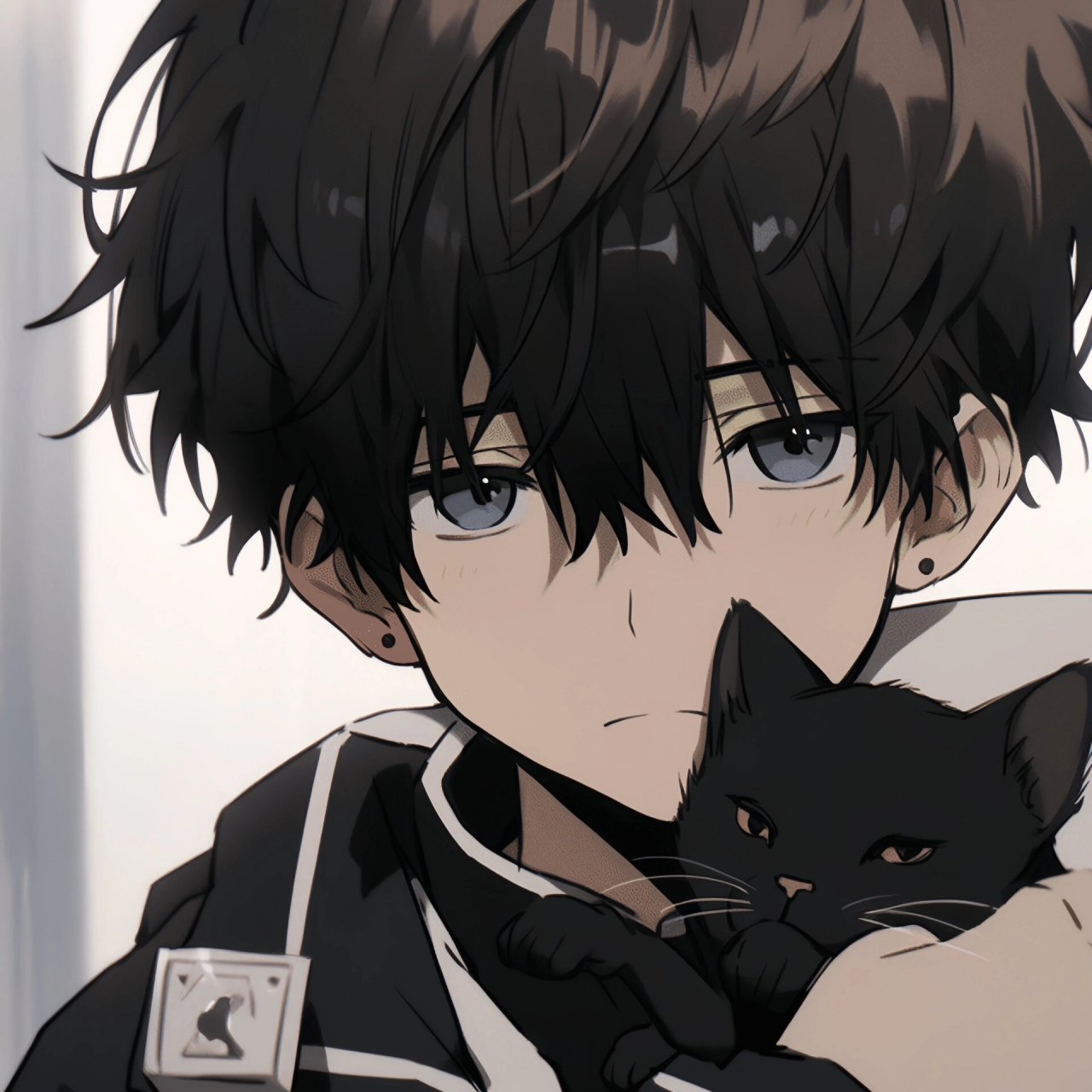 少年与猫丨动漫男头 小猫被一个温暖的少年救助才活了下来