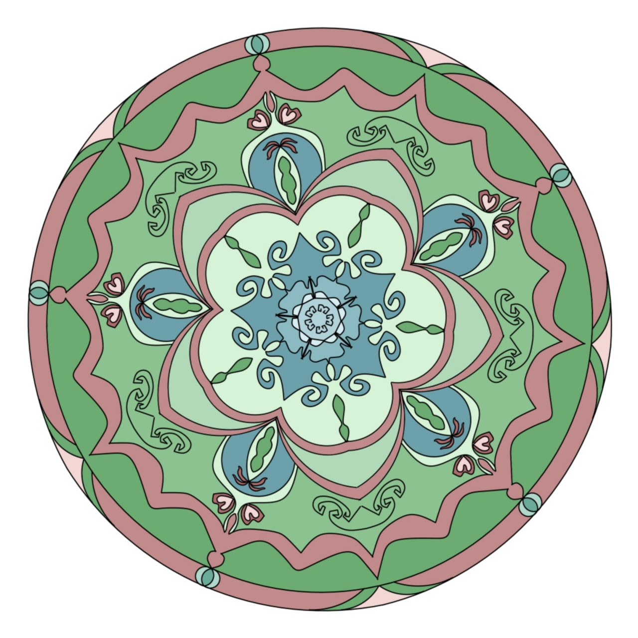 圆适合纹样图案设计 纹样绘画 今日份纹样长这样