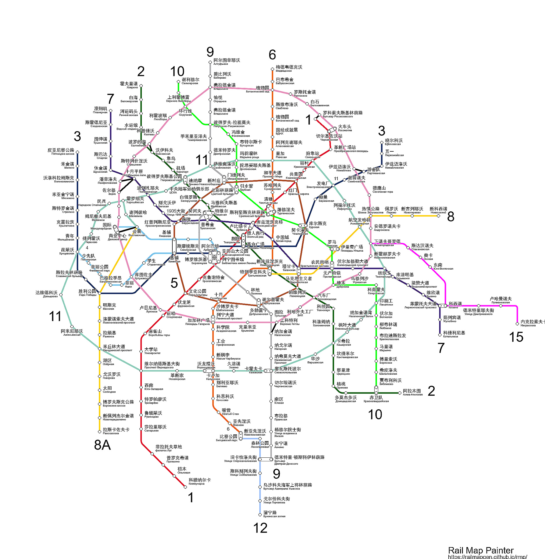 莫斯科地铁线路图高清图片