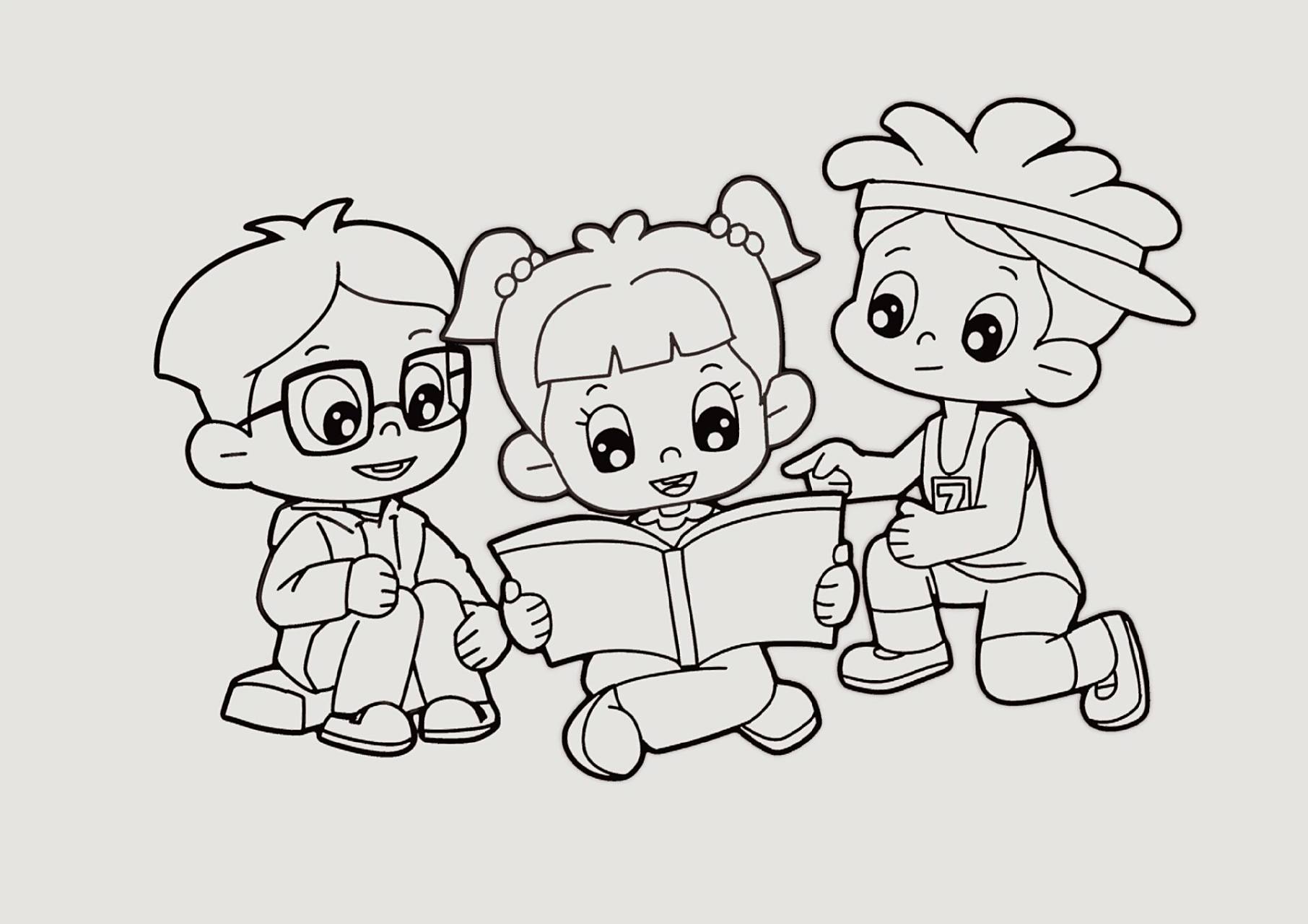 儿童主题画《我爱读书》