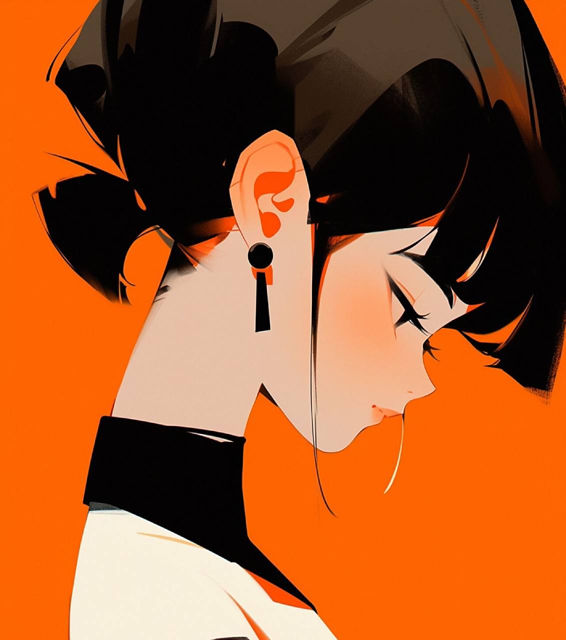 ai绘画 | 极简头像 | 橙色系