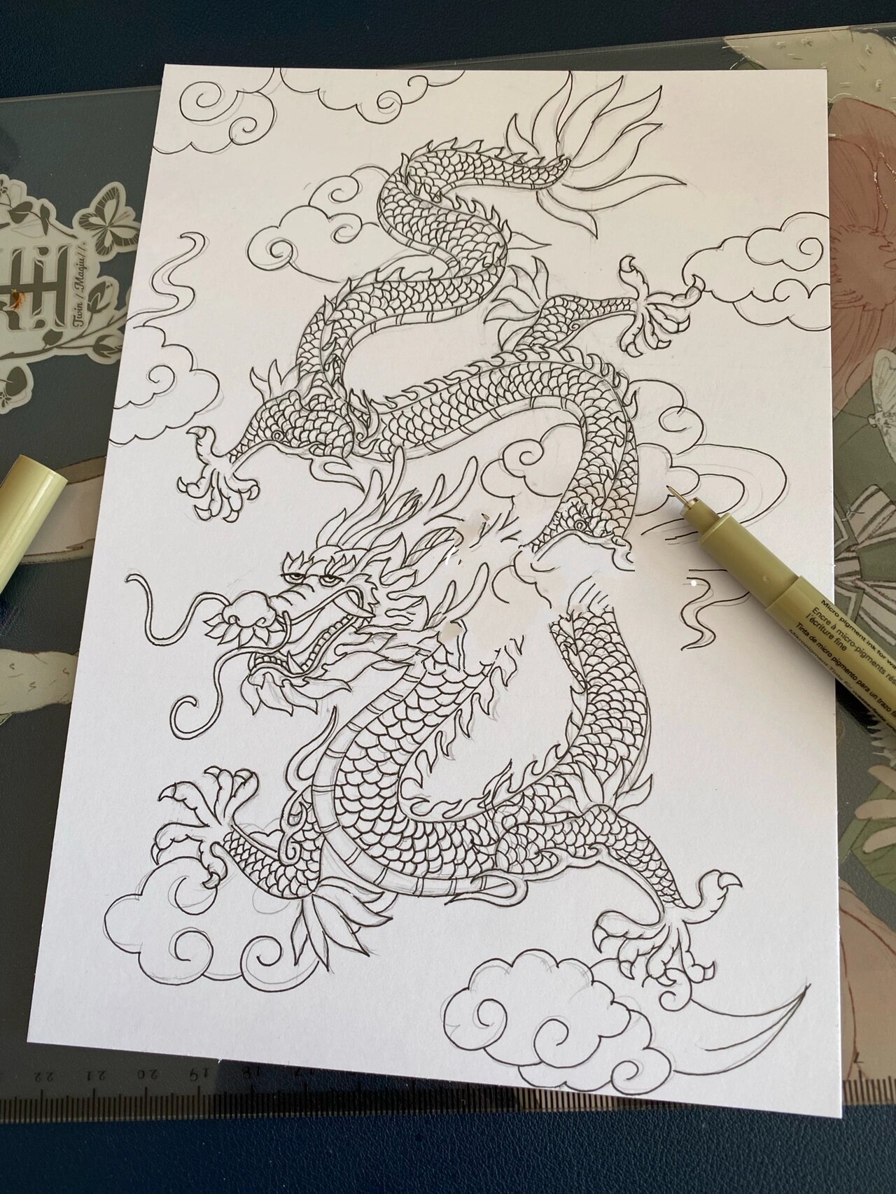 🌈马克笔手绘丨二月二龙抬头(线稿) 未完待续哈