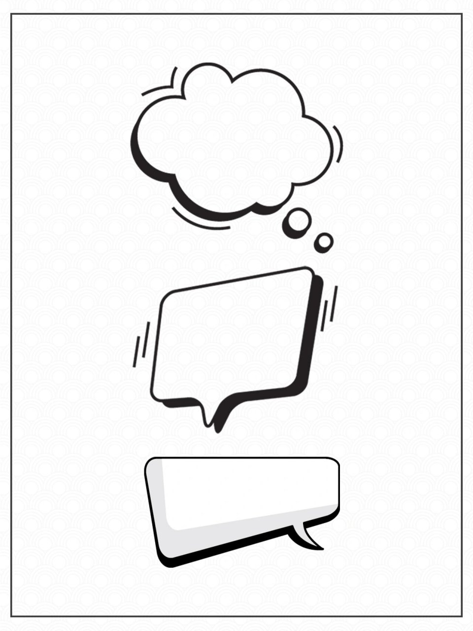 194|免扣元素|漫画风💭聊天对话框素材 今日分享:聊天对话框免扣