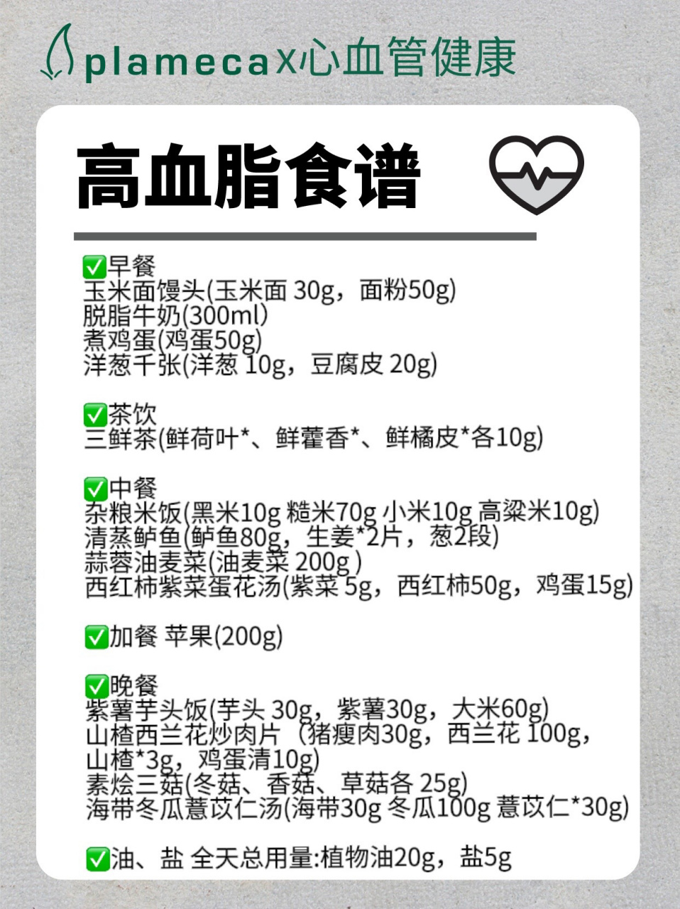 收藏学起 99听过了很多高血脂的饮食建议,但还是不知道血脂高了一日
