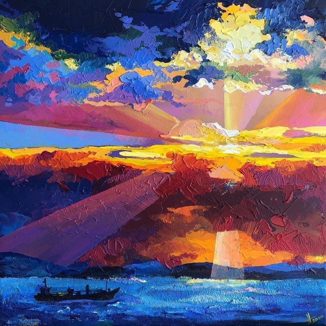 的风格作为基调,作品运用大量的色块和充满活力的迷幻色彩纹理来描绘