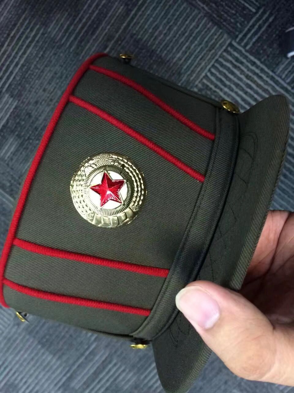 纪念长津湖——朝鲜高级军官帽实物 朝鲜人民军高级军官马裤呢筒帽