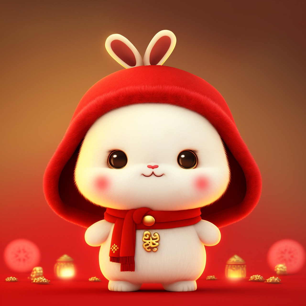 新年新头像 喜气洋洋过大年06 原创招财兔兔头像再来一波 新年新