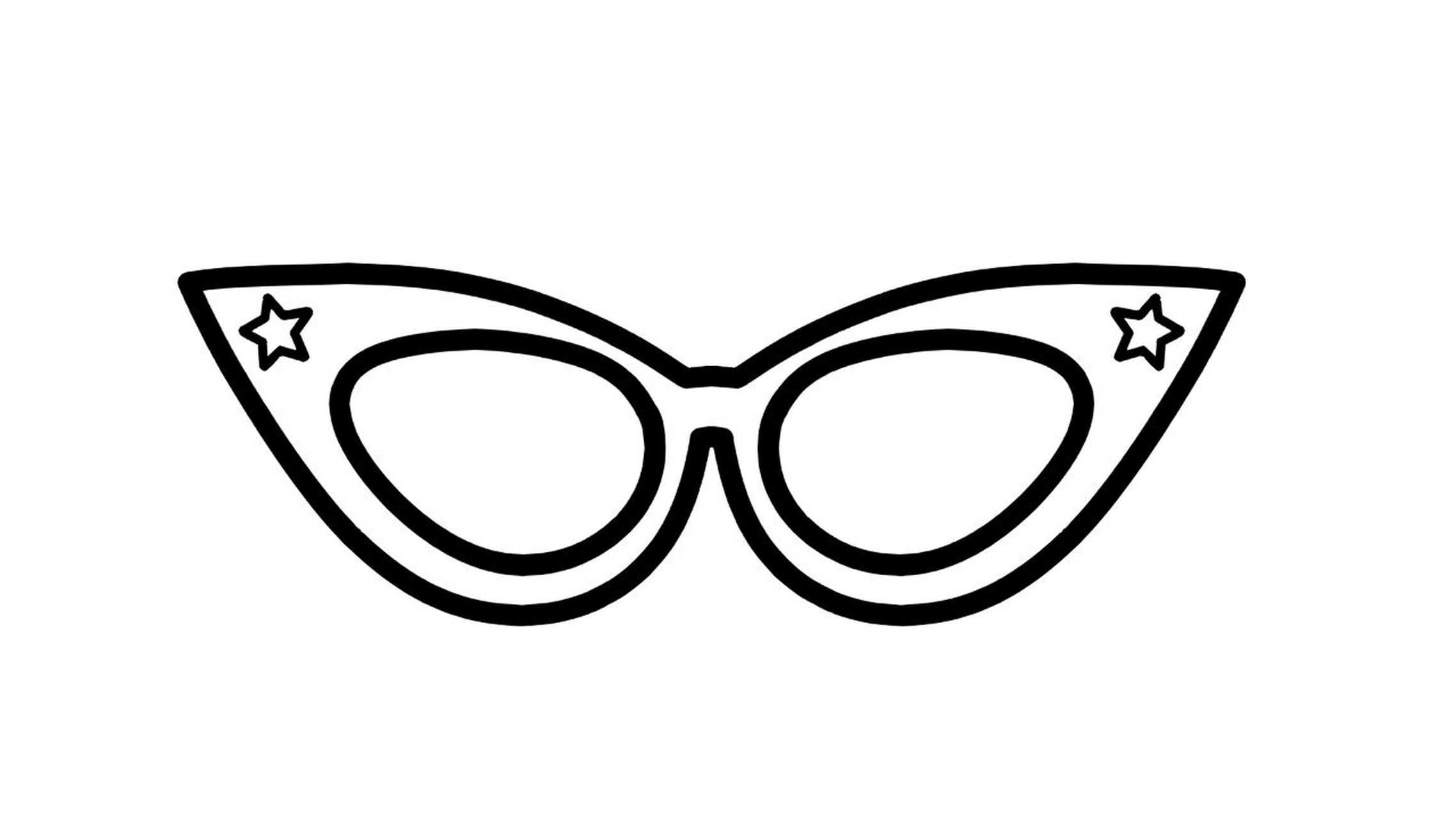【简笔画素材分享54】6款酷炫卡通眼镜 分享6款卡通眼镜 高清线稿素材