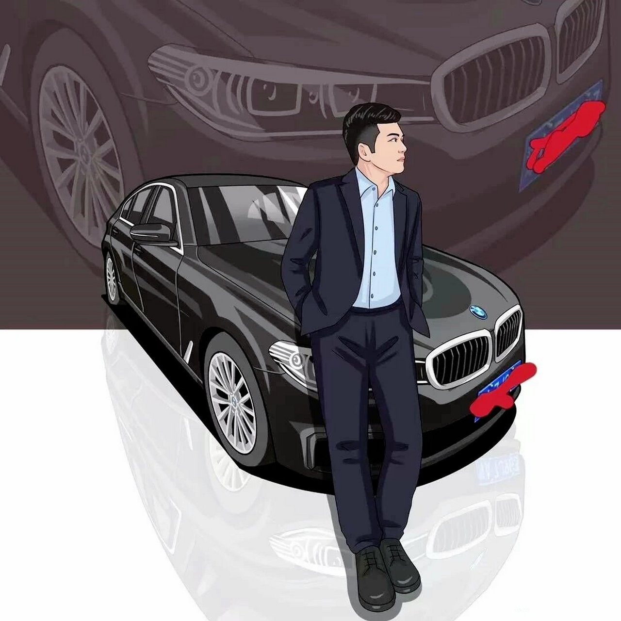 换个人车合一的头像吧,手绘的简直太爱了 炫酷的人车合一手绘,根据