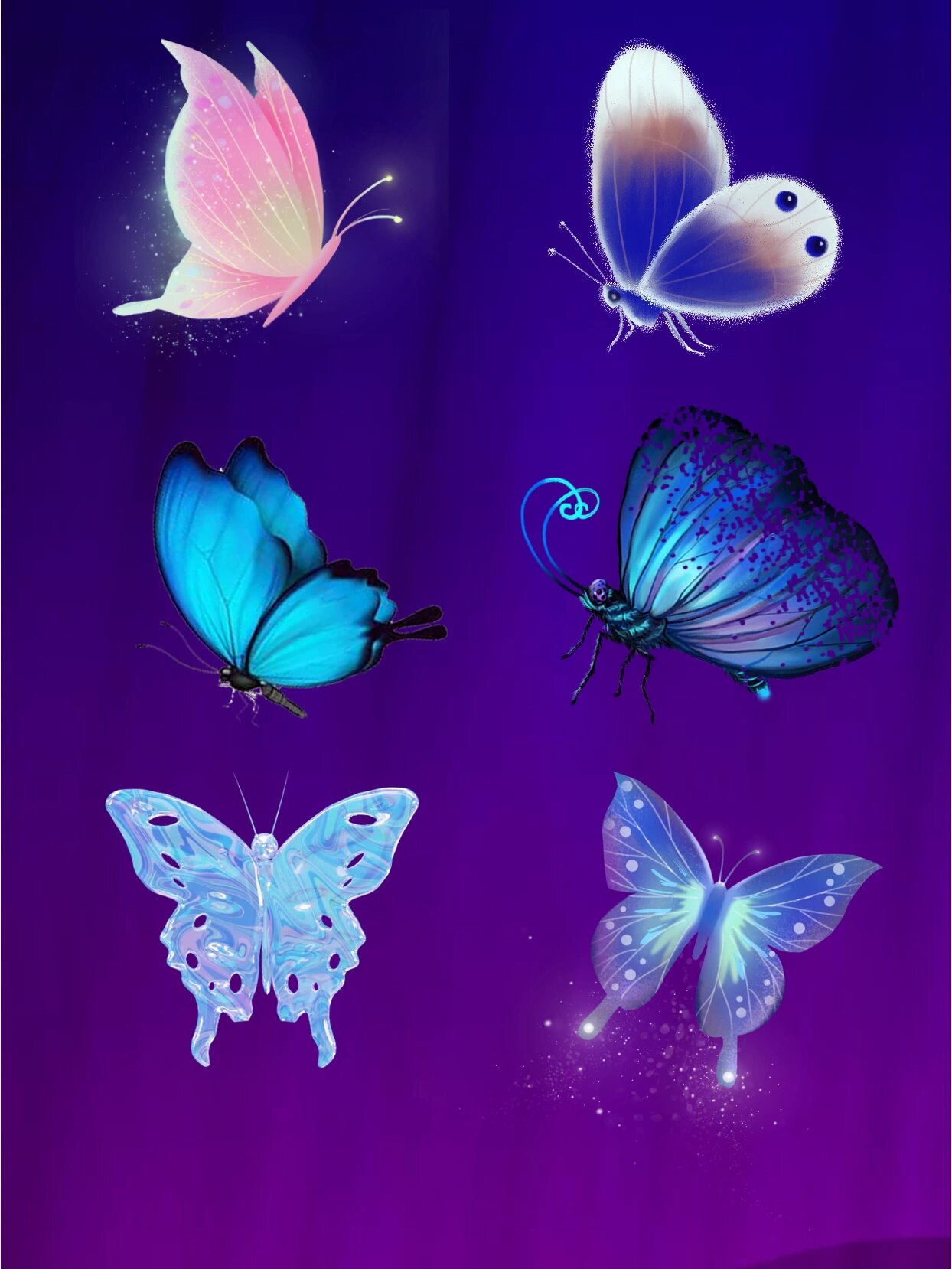 58组唯美梦幻蝴蝶png免扣素材