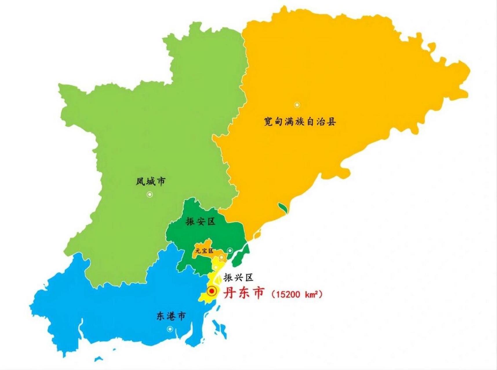 辽宁省各市政区图(五):丹东市 丹东市总面积1.