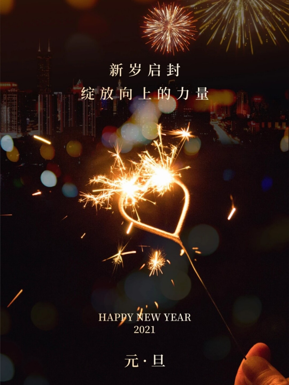 2021跨年祝福文案/元旦发朋友圈海报 ① 愿你每天都快乐得像炉子上的