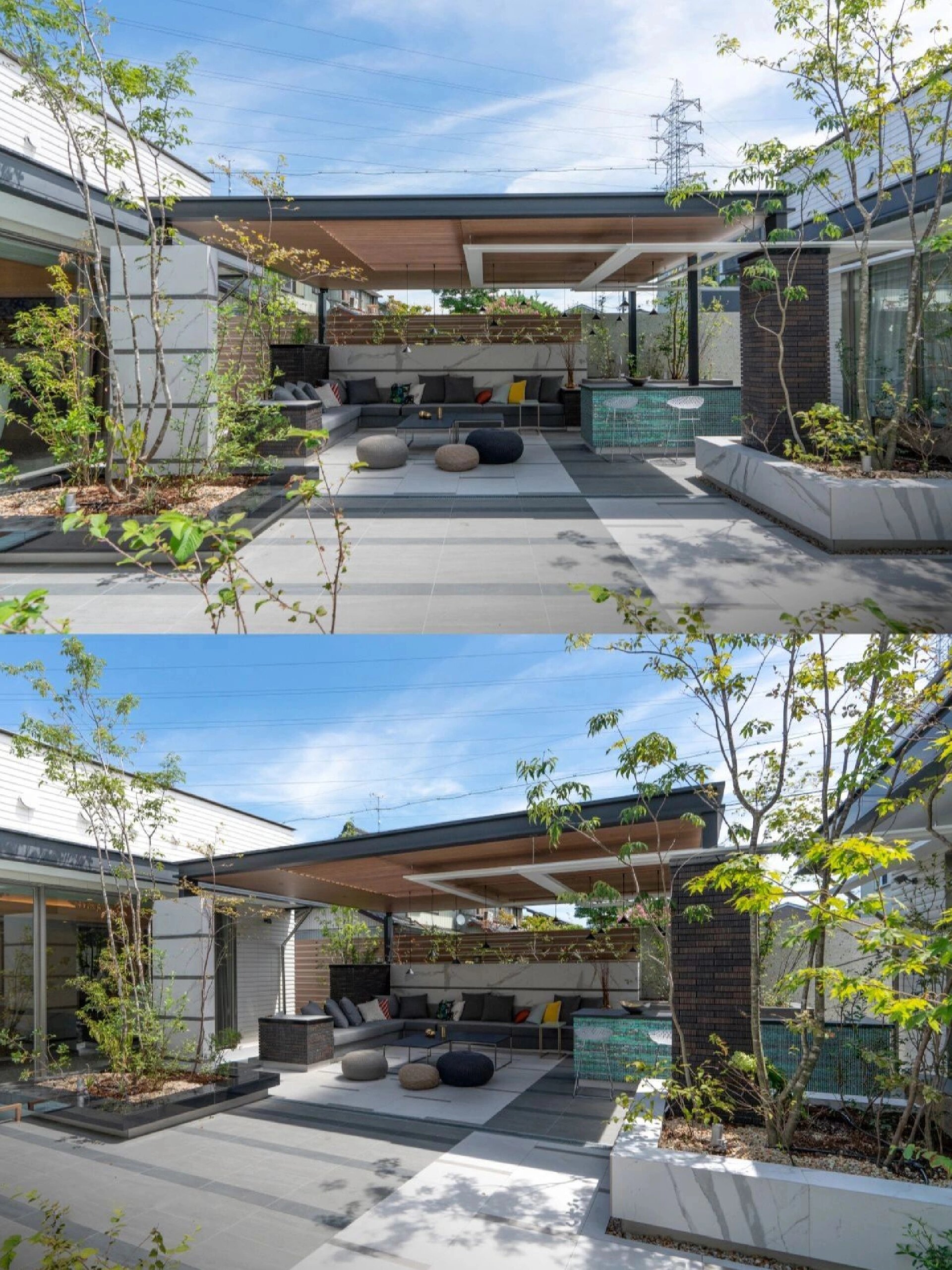 带你看100个别墅庭院设计|现代感日式庭院 7515现代日式庭院讲究