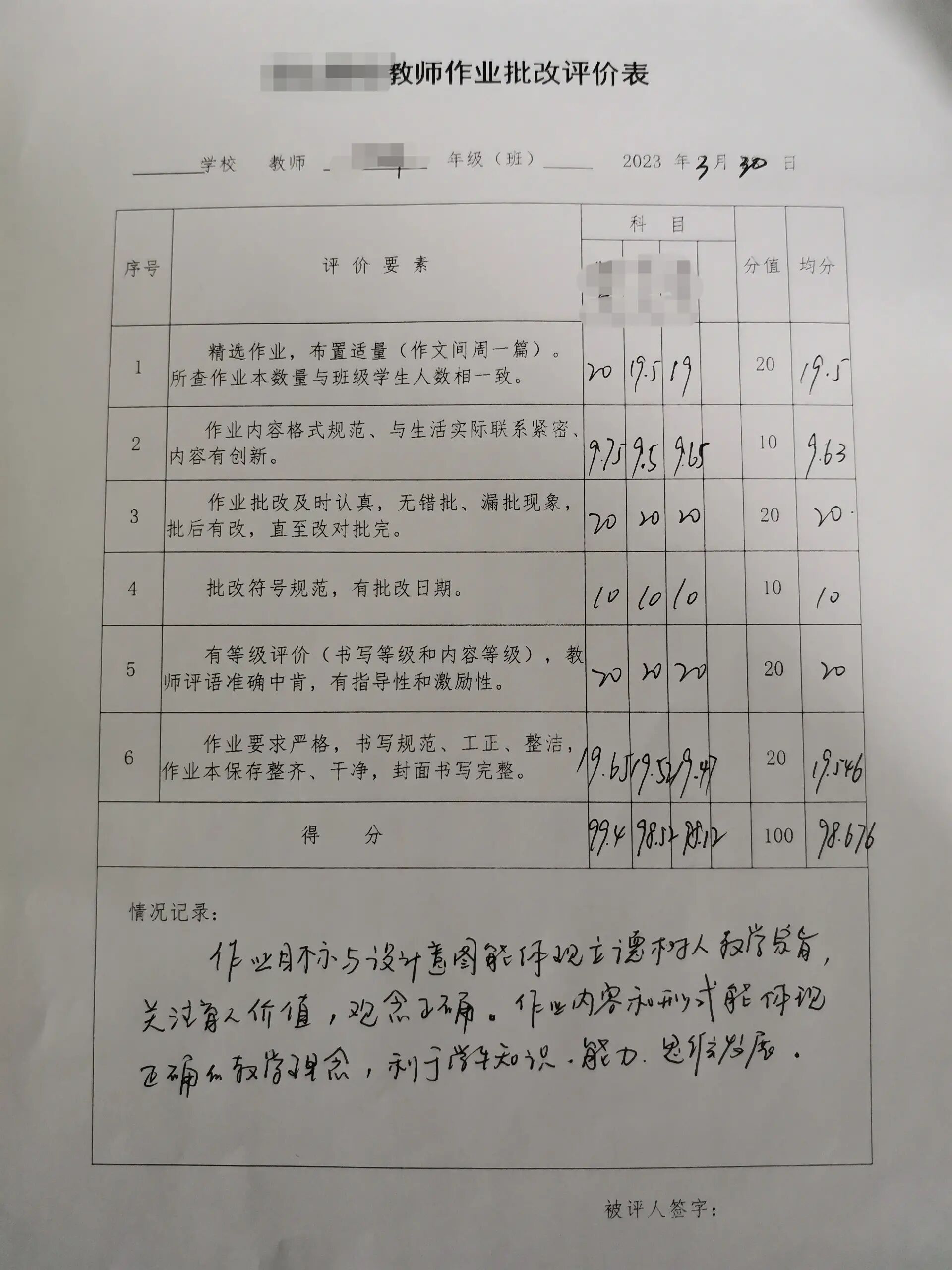 小学生评比表制作图片