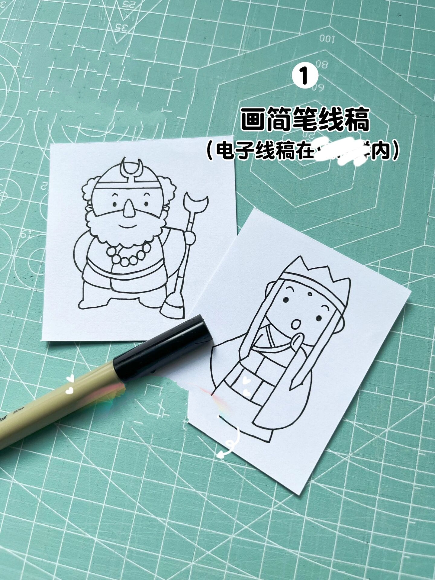 《西游记》主题书签夹 做了一组《西游记》主题书签夹 方法很简单
