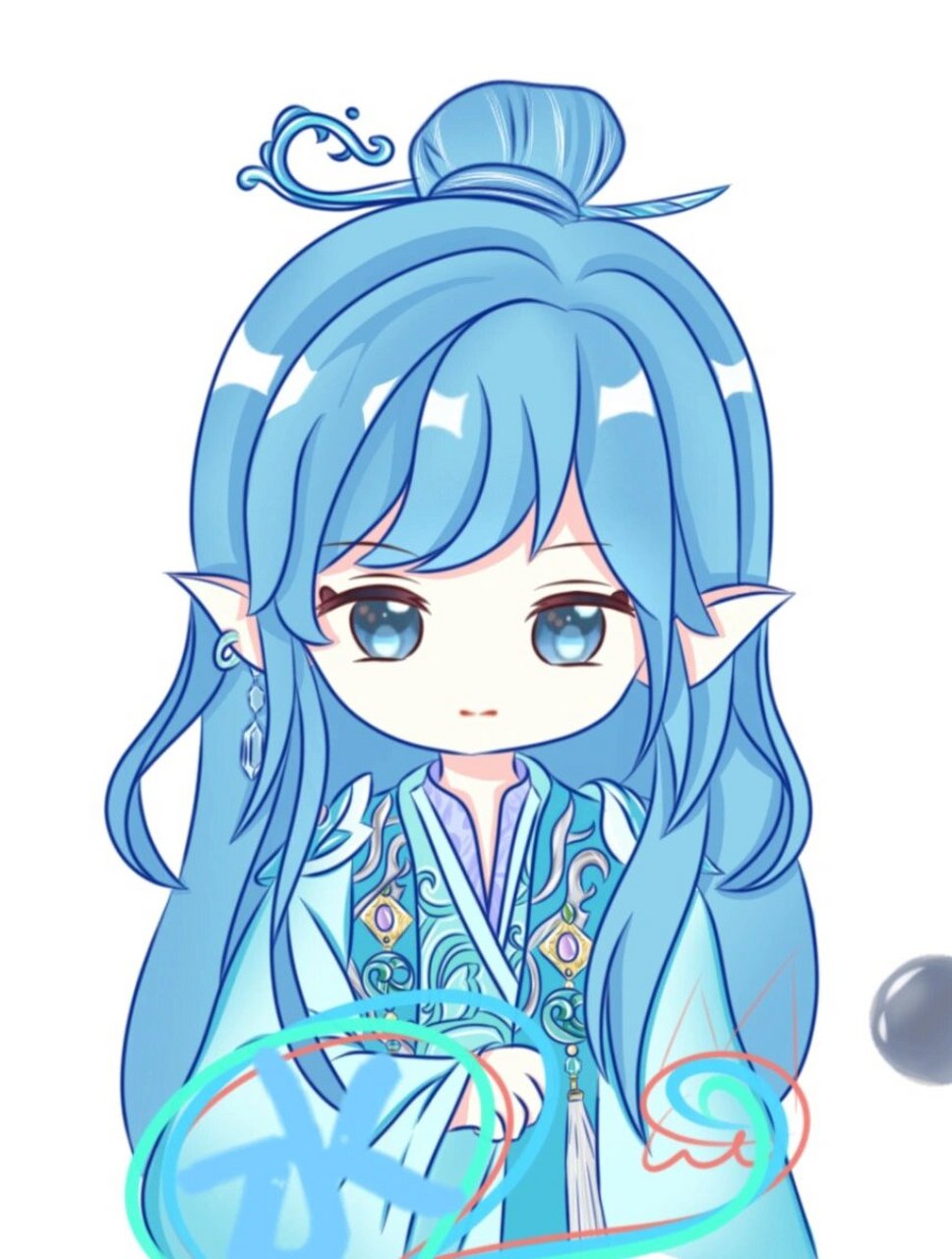 q版水王子 真的受够了画一个地方忘一个地方