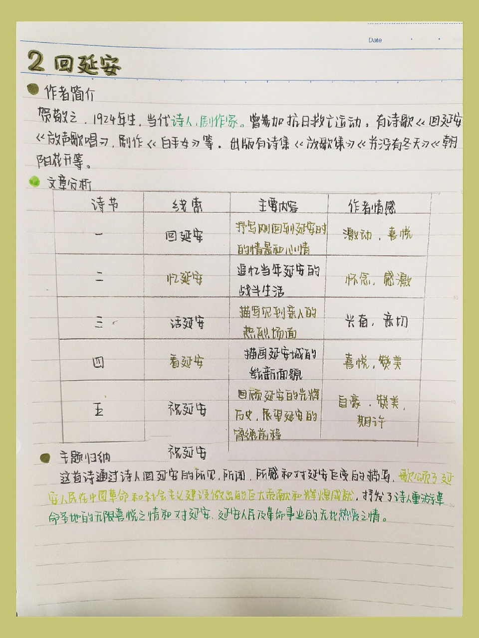 06八下语文|回延安预习笔记|超全整理99 你们催的语文笔记来啦!