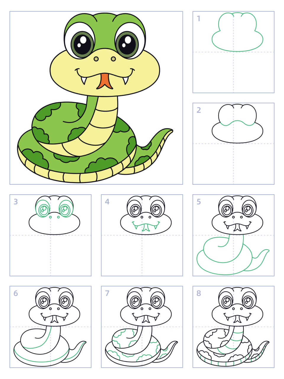 蛇的图片简笔画可爱图片