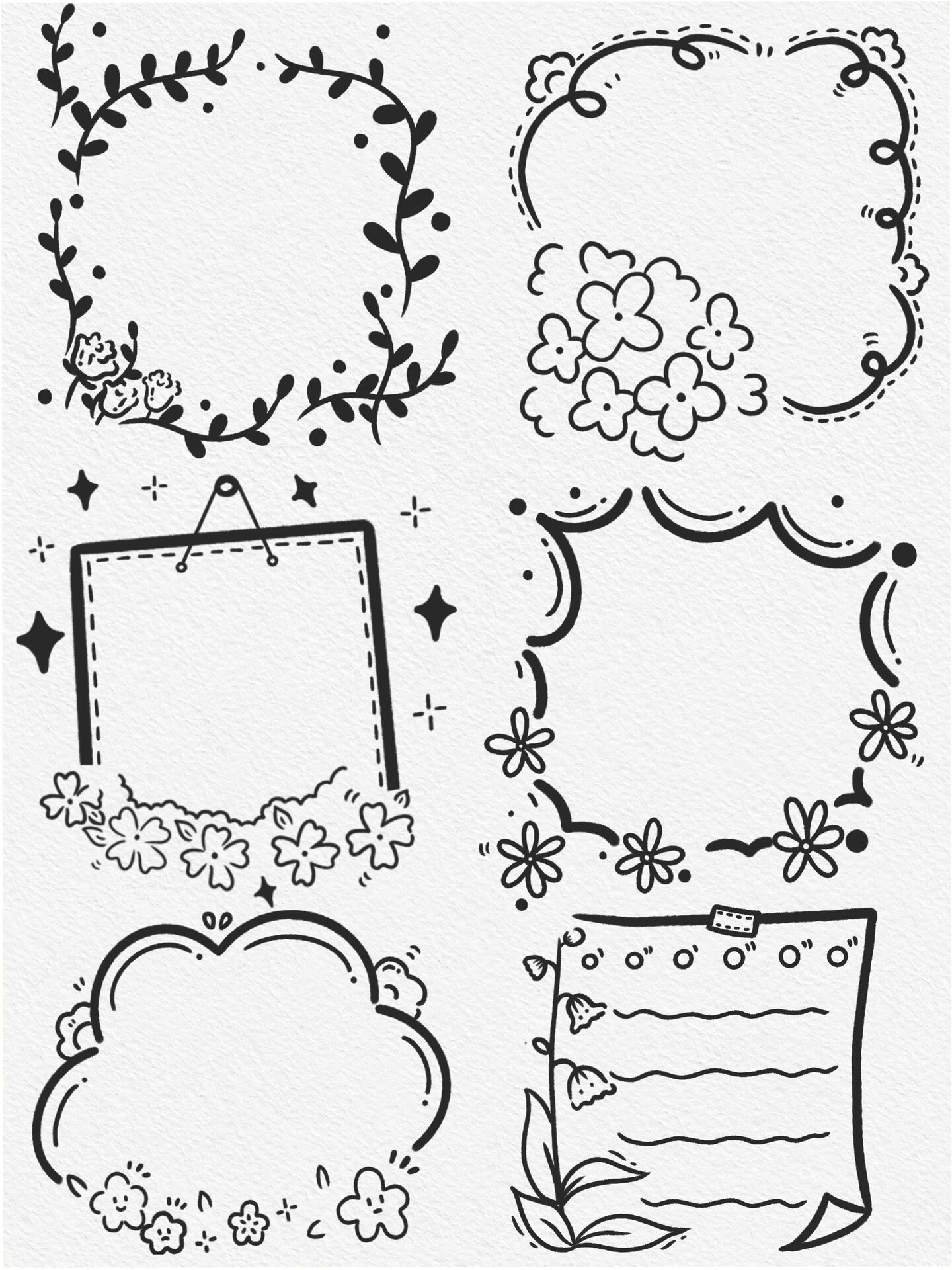 今天的边框可以用于手抄报,黑板报,手帐等 一起来画吧