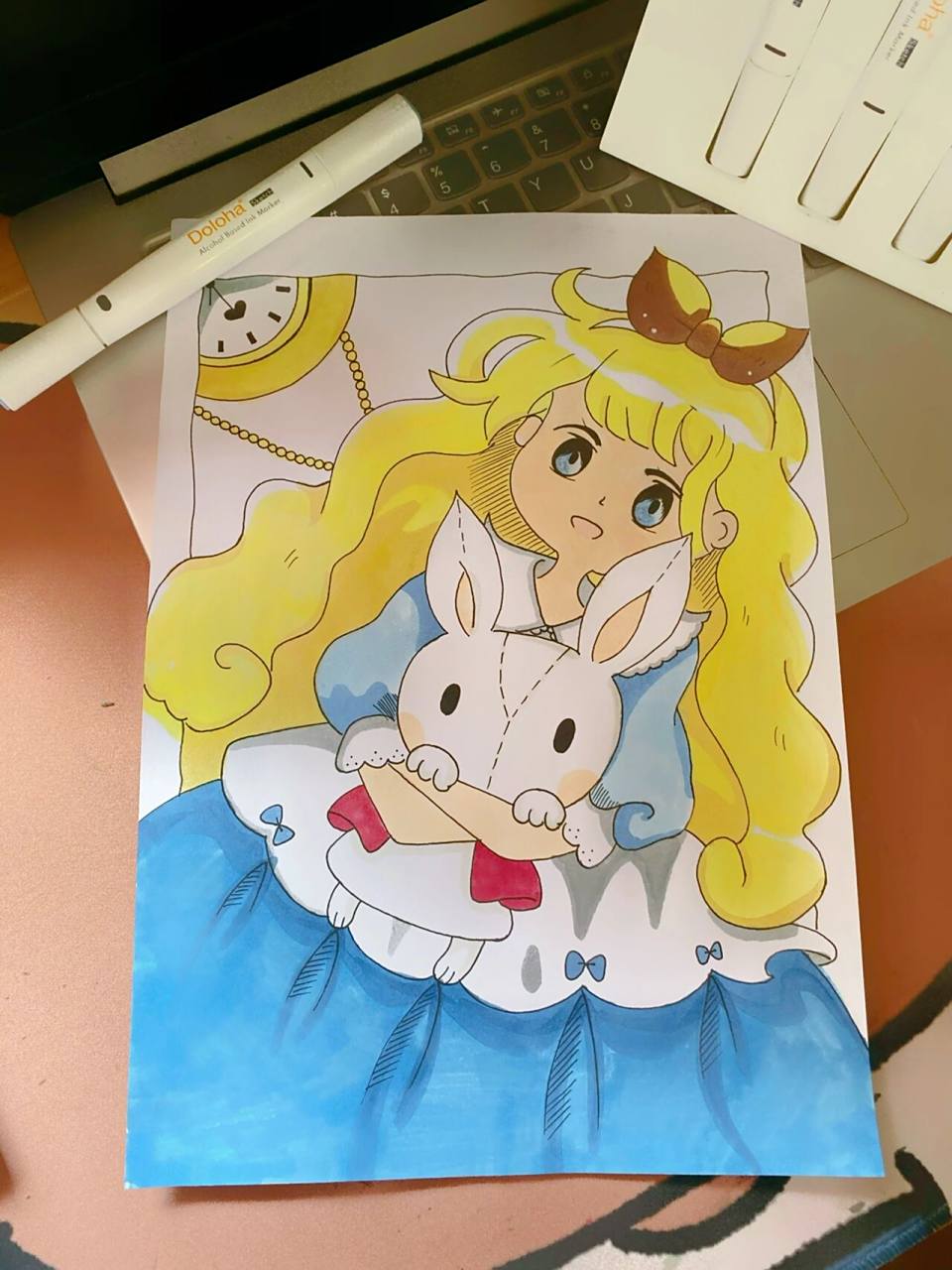 马克笔7815简笔画7815卡通画7815爱丽丝梦游仙境 画的不