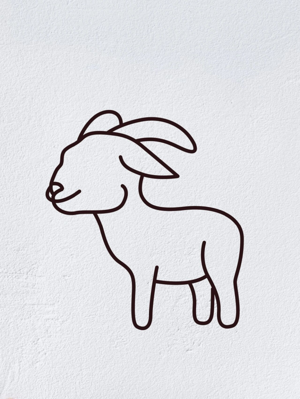 大山羊简笔画简单图片