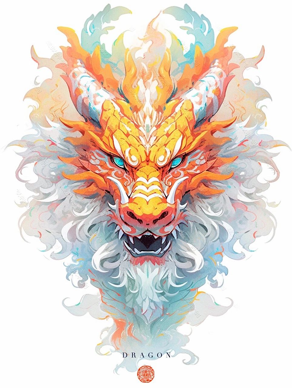 国潮|中国龙/龙头/龙首素材插画