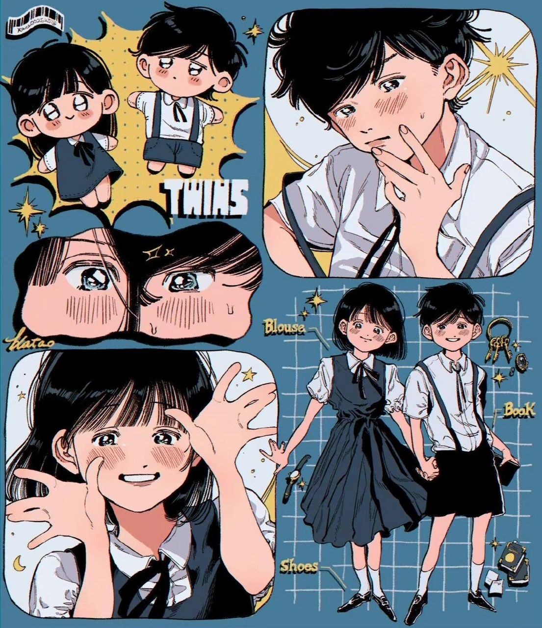 134|かたお 来自日本插画师katao的复古式画风青春主题系插画,分镜