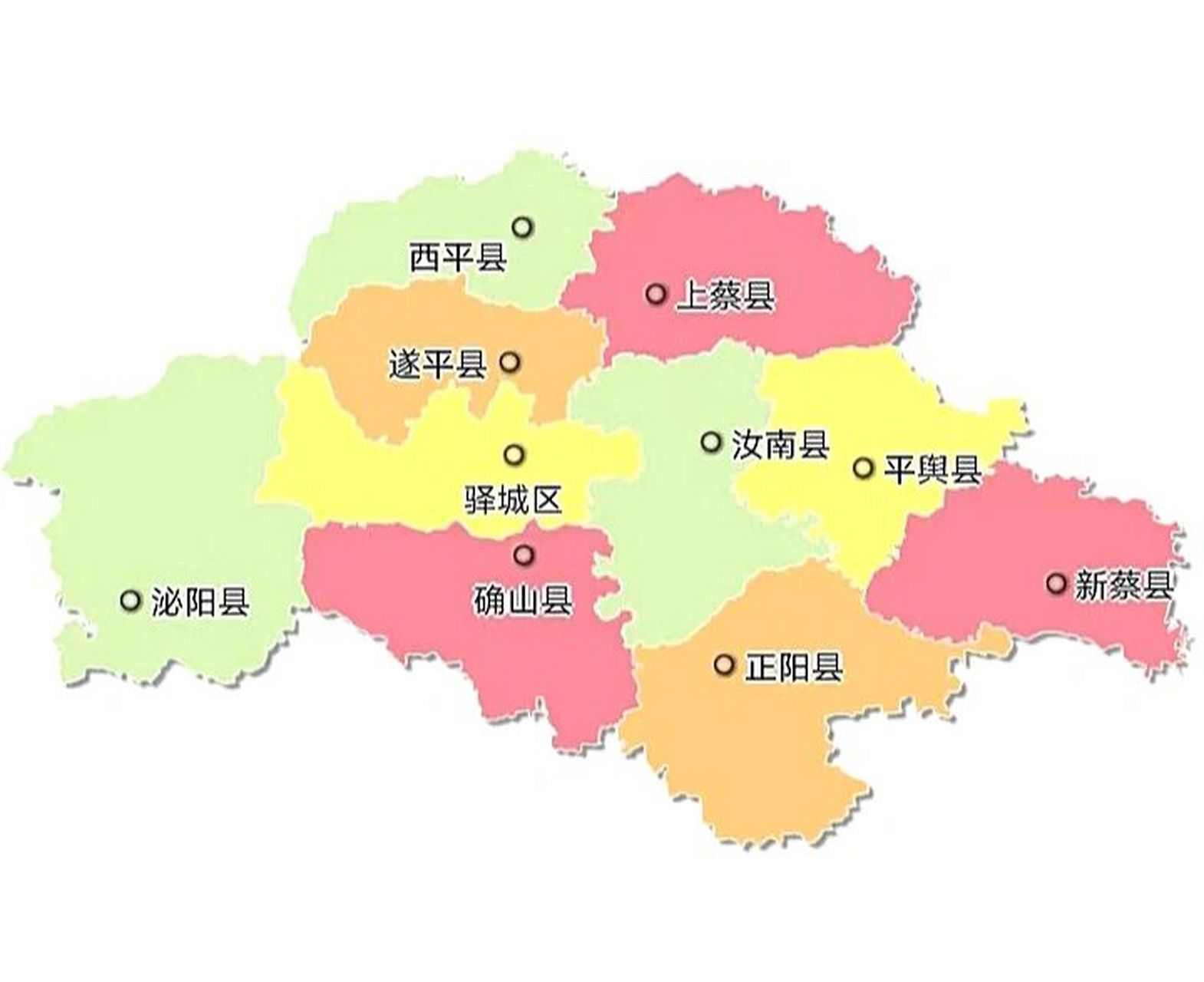 河南驻马店下辖县地图图片