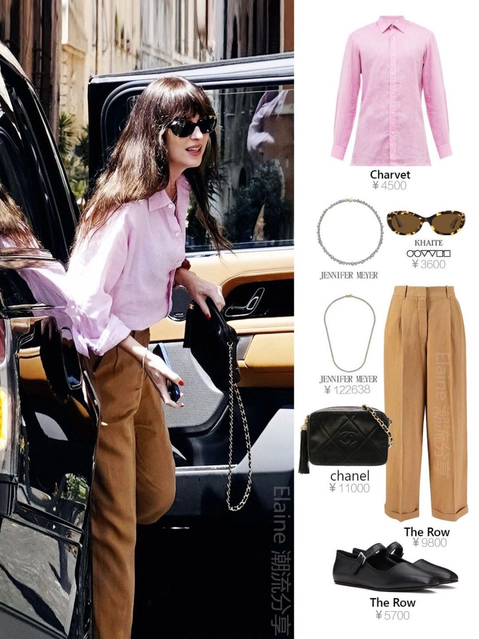 dakota johnson在意大利罗马的街拍穿搭～ 近日达妹dakota johnson在