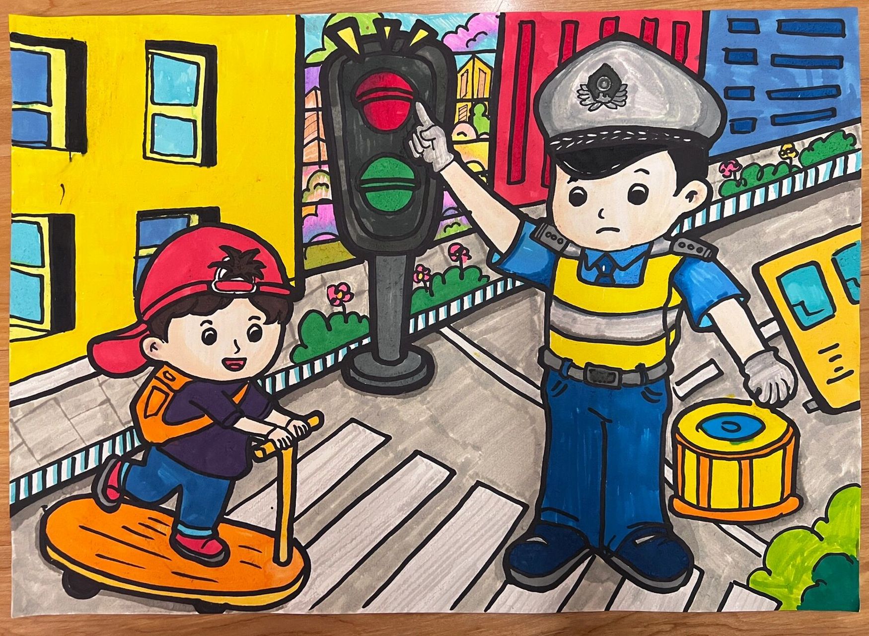 幼儿交通安全主题绘画图片