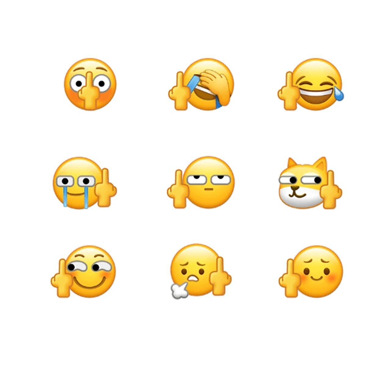 国际手势表情包 表情包 国际友好手势 中指用的好,挨揍少不了