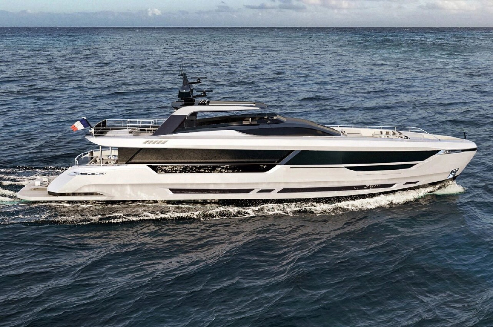 海星asteria 118超级游艇‖与众不同的旅程  精致前沿的三层甲板 船体