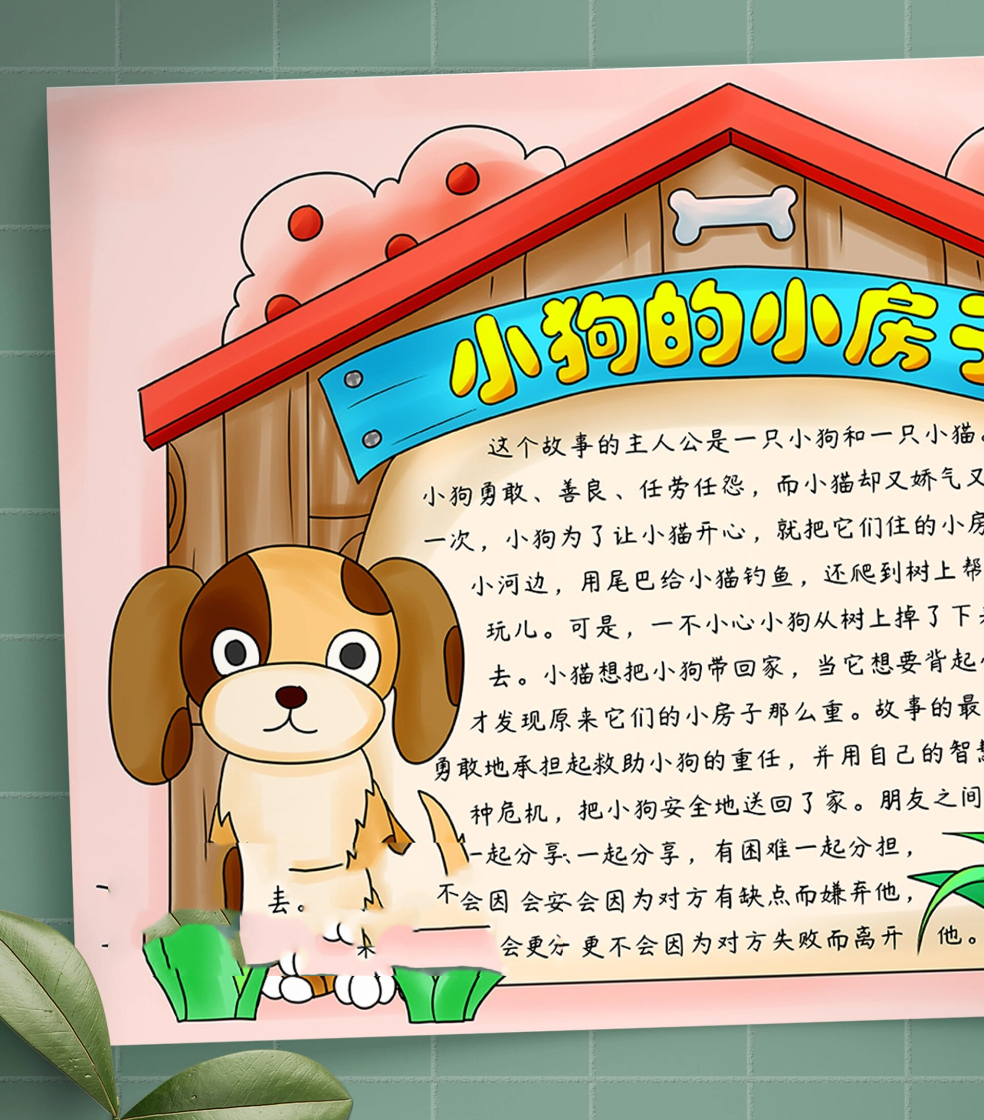 b341《小狗的小房子》读书卡好书推荐手抄报