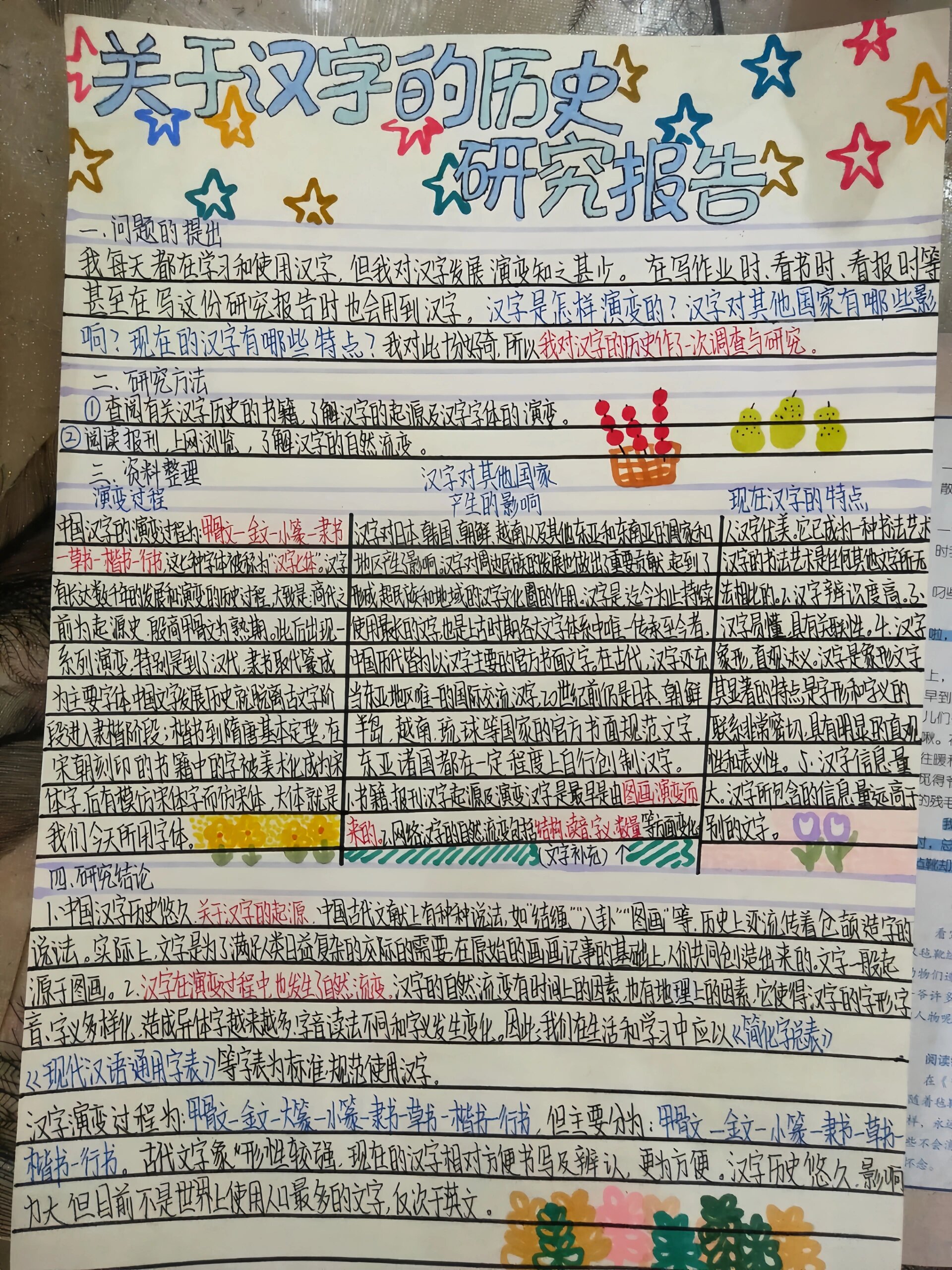 关于汉字历史的研究报告